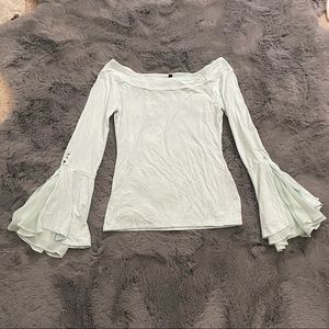 WHBM Sea Breeze Bell Sleeve Blouse